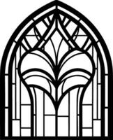 Stained Glass - Black and White Isolated Icon - Vector illustration