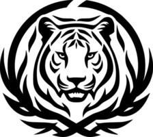 Tigre - negro y blanco aislado icono - vector ilustración