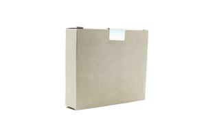 Blank cardboard narrow box isolated on white background photo