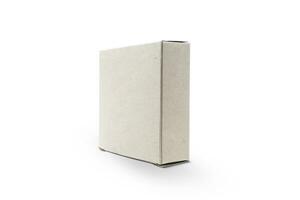 Blank cardboard narrow box isolated on white background photo