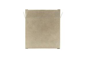 Blank cardboard narrow box isolated on white background photo