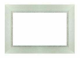 Wood white frame rectangle isolated white background, use clipping path photo