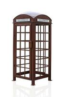 Classic vinetage telephone booth isolated white background, use clipping path photo