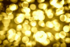 Abstract Bokeh golden light background texture. photo