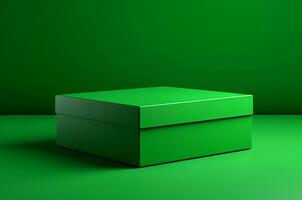 Bosquejo verde caja en verde antecedentes. generativo ai foto