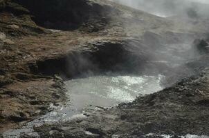 Bubbling and Boiling Mud in Volcanic Landscape photo