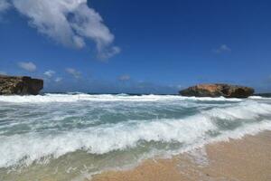 Stunning Seascape in Aruba with Crashing Waves photo