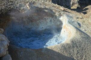 Dried Out Mud Fumarole in Hveragerdi Iceland photo