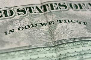 Five Dollar Bill with In God We Trust on the Back photo