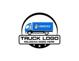 trucking company logo. Bold badge emblem logo concept. Ready made logo template set vector isolated