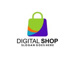 en línea tienda logo diseños plantilla, teléfono tienda logo símbolo icono, logo modelo icono vector