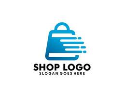 Online shopping logo design template vector