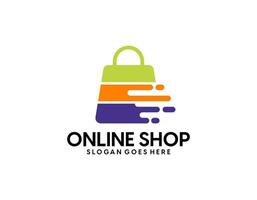 Online shop vector logo for business.