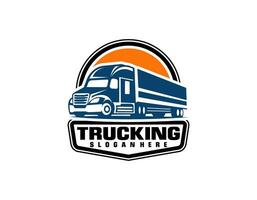 semi truck logo design vector