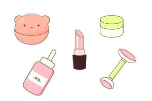 clipart korean cosmetics cute. Vector illustration isolated