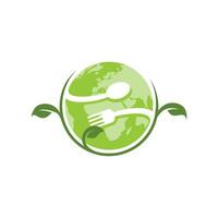 Plant based vegan food logo vector