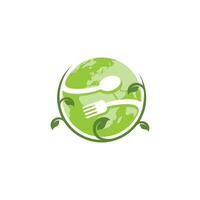 Plant based vegan food logo vector