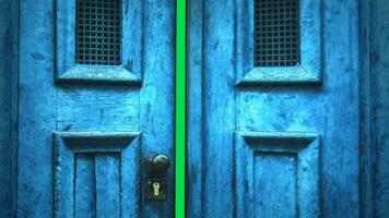 Blau Tür Öffnung Grün Bildschirm Animation, Tür Öffnung Chroma ke video