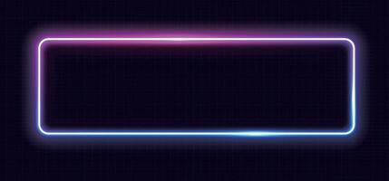 Neon rectangle frame. glowing outline shapes . Vector abstract background Illustration