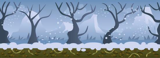 Snowy Forest Game Background vector