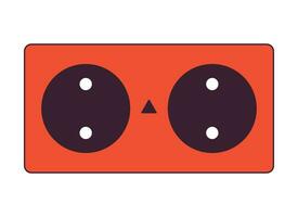 Electrical outlets flat line color isolated vector object. Power supply. Electric device. Editable clip art image on white background. Simple outline cartoon spot illustration for web design