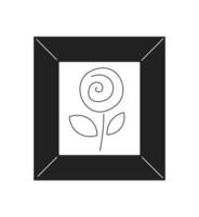 Abstract artwork in frame monochrome flat vector object. Editable black and white thin line icon. Simple cartoon clip art spot illustration for web graphic design
