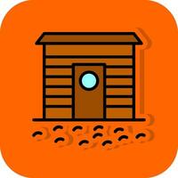 Ice fishing hut Vector Icon Design