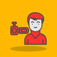 Camera Man Vector Icon Design