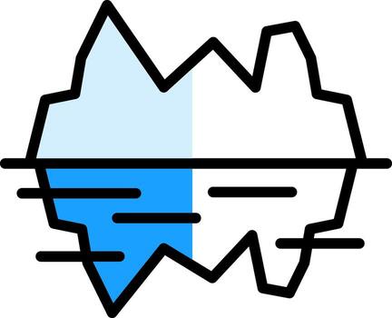 glaciar bahía vector icono diseño