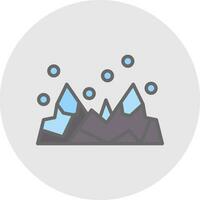 Snow-covered mountain Vector Icon Design