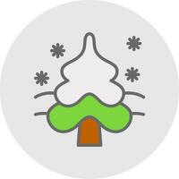 cubierto de nieve árbol vector icono diseño