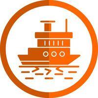 Icebreaker ship in action Vector Icon Design