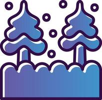 Nevado bosque vector icono diseño