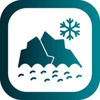 Snowy mountain peak Vector Icon Design