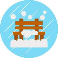 Snow-covered bench Vector Icon Design