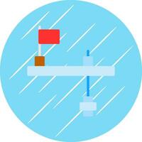 Ice fishing tip-up Vector Icon Design