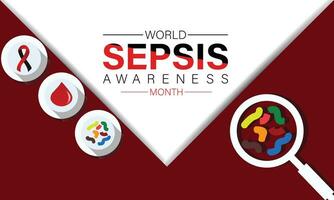 Vector illustration on the theme of Sepsis awareness month observed each year during September .Banner  and poster  design.