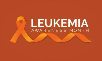 Vector Illustration of Leukemia Awareness month with orange colored ribbon, observed in September. Banner and poster design.