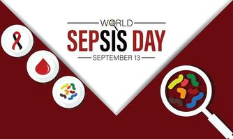 Vector illustration on the theme of Sepsis awareness month observed each year during September and Sepsis awareness day September 13.