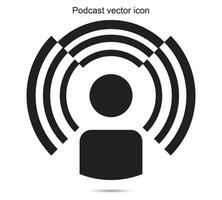 podcast vector icono, vector ilustración.