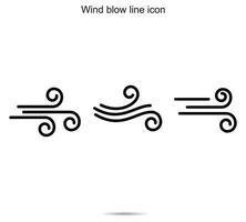 Wind blow line icon, vector illustration.