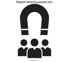 Magnet attracting people icon, vector illustration.