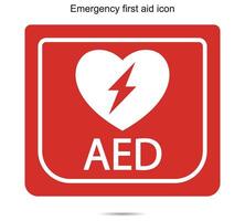 Emergency first aid defibrillator icon, vector illustration.