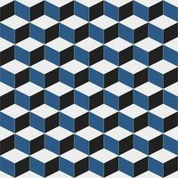 Navy blue and black cube. cube pattern. cube geometric. cube pattern background. cube background. Seamless pattern. for background, backdrop, decoration, gift wrapping, wall tiles, floor tiles vector