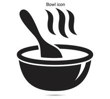 Bowl vector icon, vector illustration.