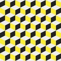 Yellow and black cube. cube pattern. cube geometric. cube pattern background. cube background. Seamless pattern. for background, backdrop, decoration, gift wrapping, wall tiles, floor tiles vector