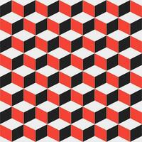 Red and black cube. cube pattern. cube geometric. cube pattern background. cube background. Seamless pattern. for background, backdrop, decoration, gift wrapping, wall tiles, floor tiles vector