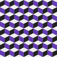 Purple and black cube. cube pattern. cube geometric. cube pattern background. cube background. Seamless pattern. for background, backdrop, decoration, gift wrapping, wall tiles, floor tiles vector