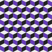 Purple and black cube. cube pattern. cube geometric. cube pattern background. cube background. Seamless pattern. for background, backdrop, decoration, gift wrapping, wall tiles, floor tiles vector