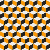 Orange and black cube. cube pattern. cube geometric. cube pattern background. cube background. Seamless pattern. for background, backdrop, decoration, gift wrapping, wall tiles, floor tiles vector